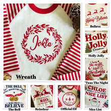 Load image into Gallery viewer, Candy Cane Style Pyjamas - Personalised (choose your design)