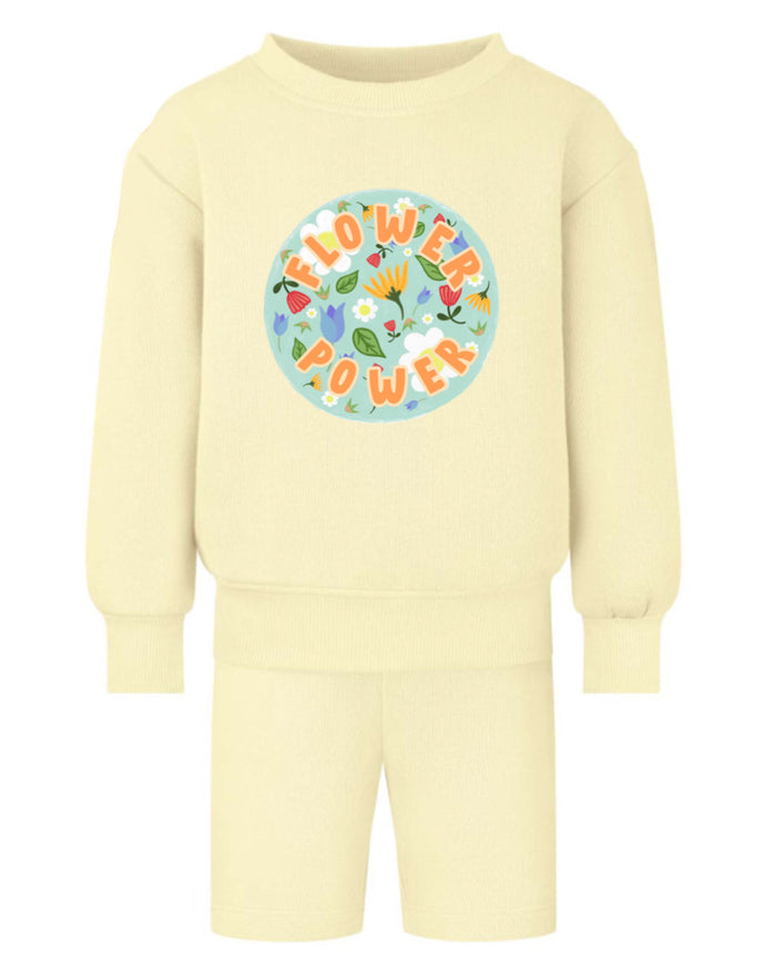 Oversized Sweater & Shorts Set - Flower Power