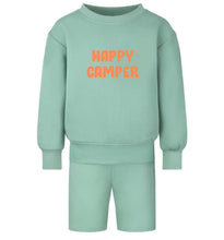 Load image into Gallery viewer, Oversized Sweater &amp; Shorts Set - Happy Camper
