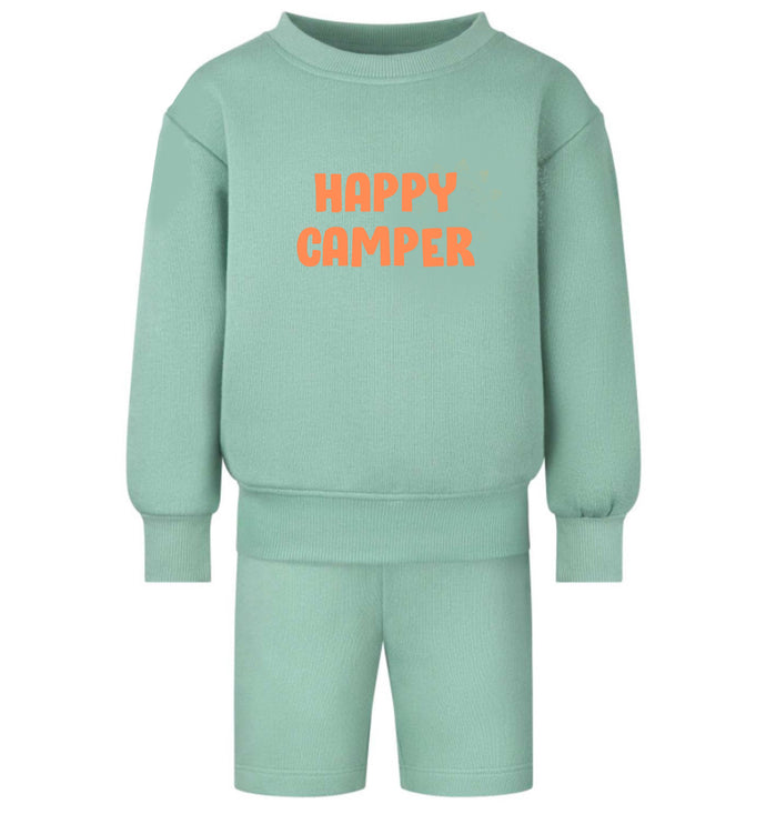 Oversized Sweater & Shorts Set - Happy Camper