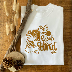 Be Kind - 2-3 yr white Tshirt with mustard print