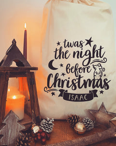 'Twas The Night - Personalised Christmas Sack