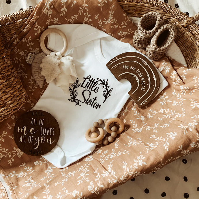 Little Sibling- Spring Leaf Baby Vest