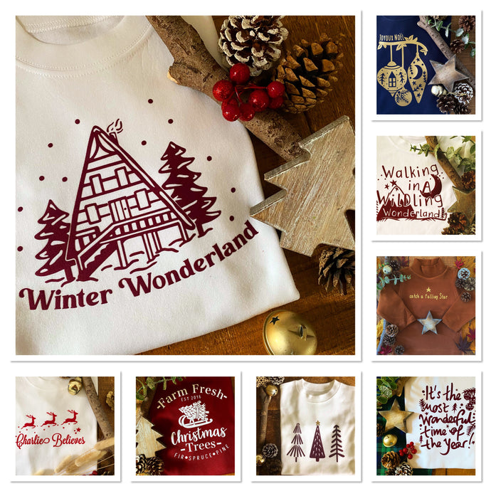 Christmas Long Sleeved White Top